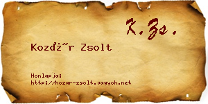 Kozár Zsolt névjegykártya