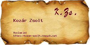 Kozár Zsolt névjegykártya